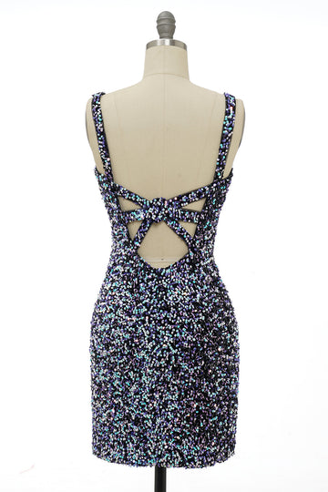 Svart paljett Festklänning